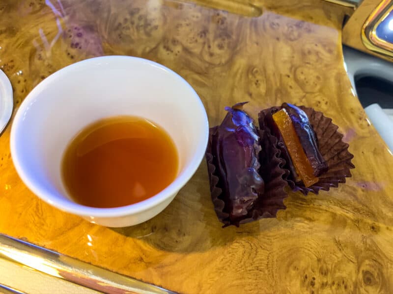Emirates A380 First Class Arabic Coffee And Dates