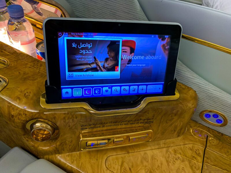 Emirates A380 First Class In Flight Tablet