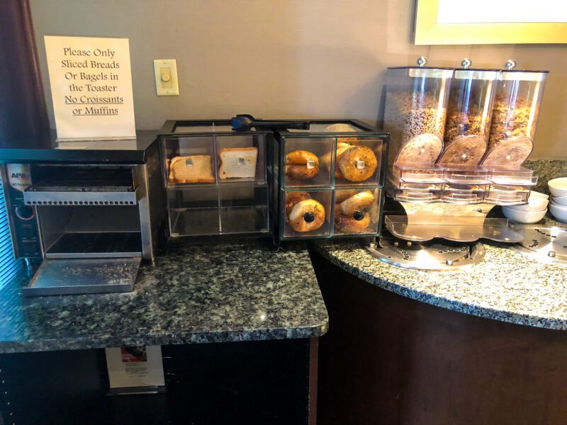 Hilton New York Times Square bread and cereal