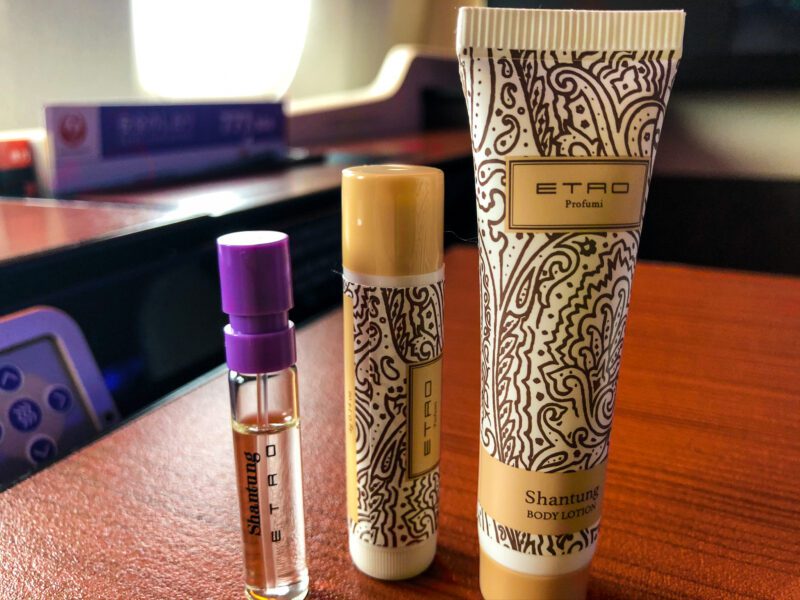 Japan Airlines First Class Etro Amenities