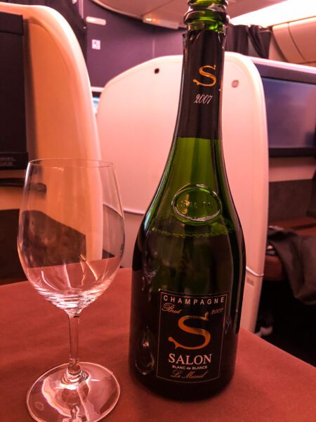 Japan Airlines First Class Salon Champagne
