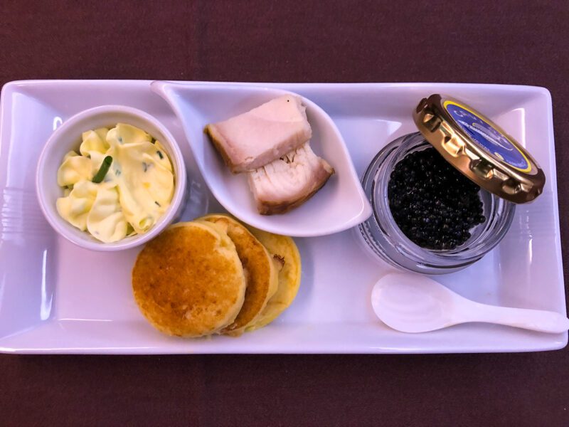 Japan Airlines First Class Caviar