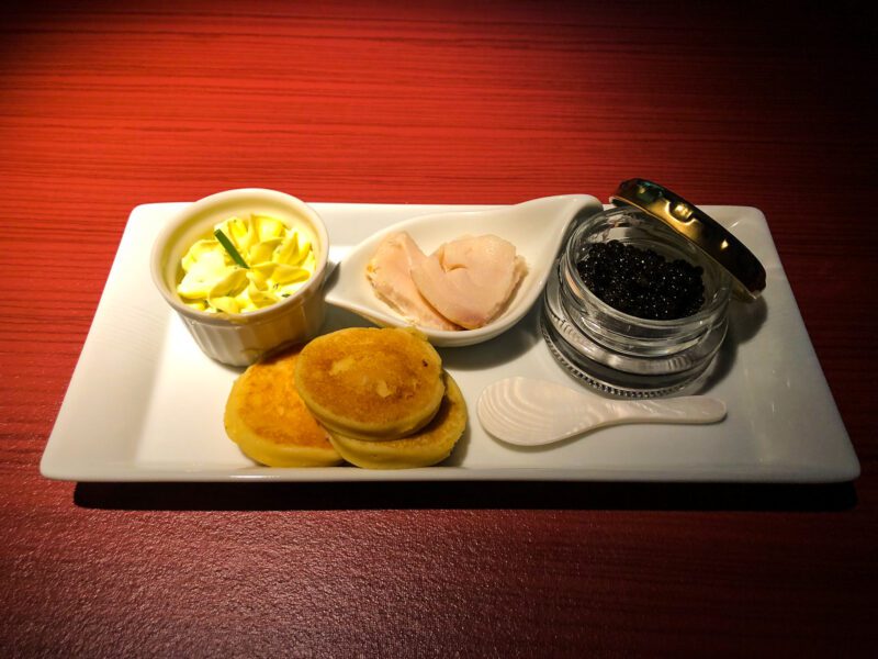 Japan Airlines First Class Caviar Encore