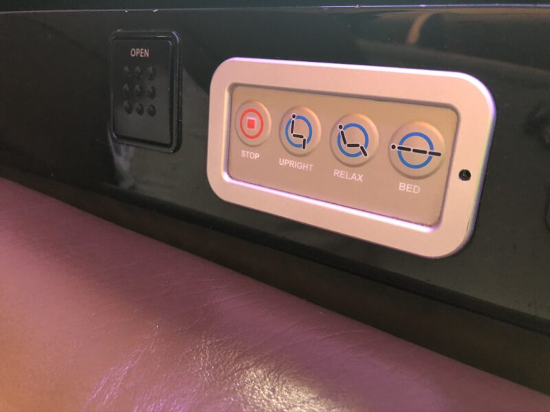 Japan Airlines First Class Seat Controls