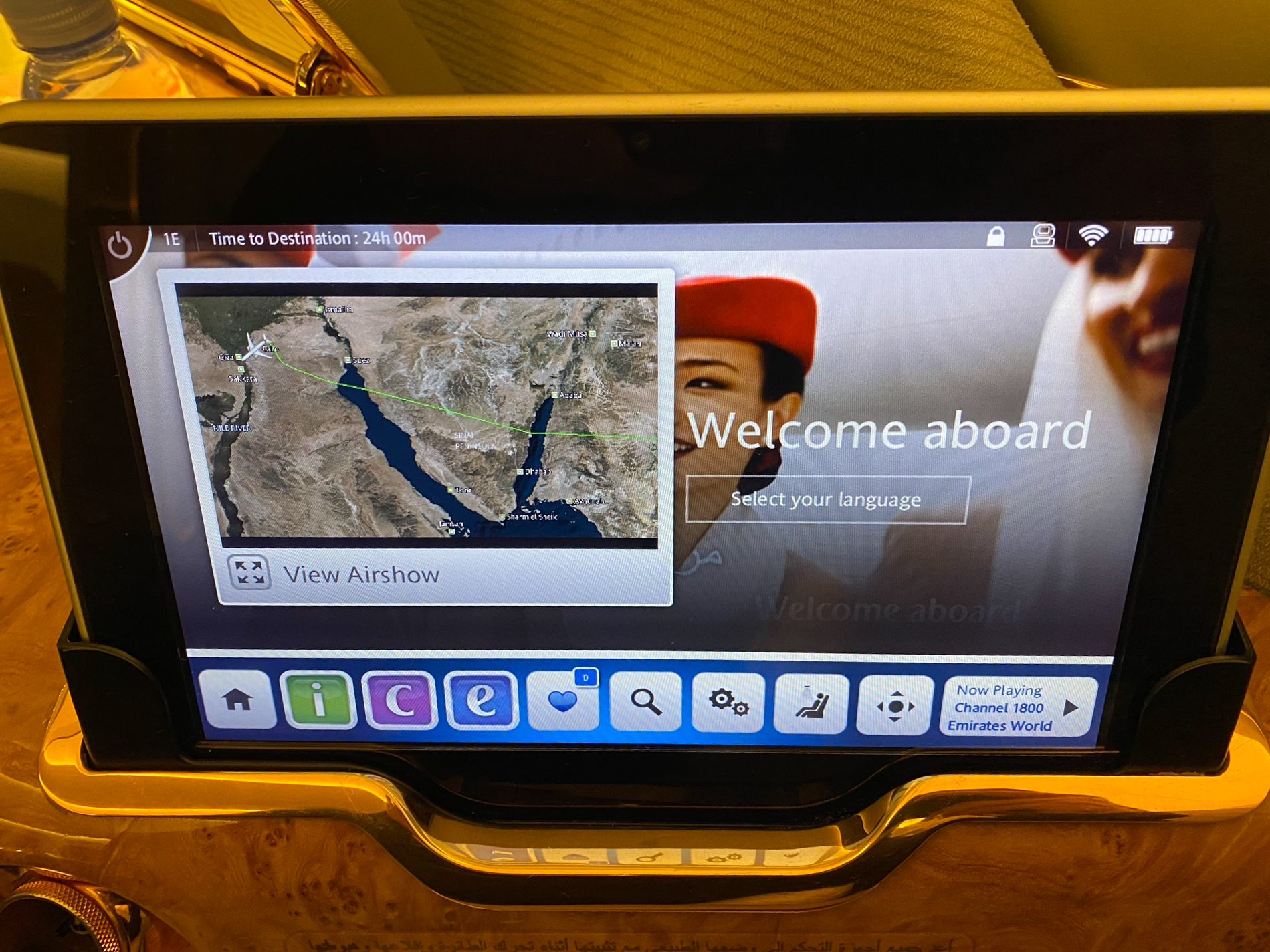 Emirates 777 First Class In Flight Entertainment Tablet