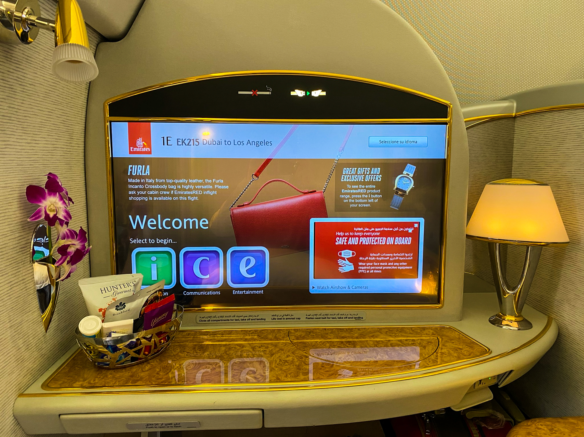 Emirates 777 First Class In Flight Monitor