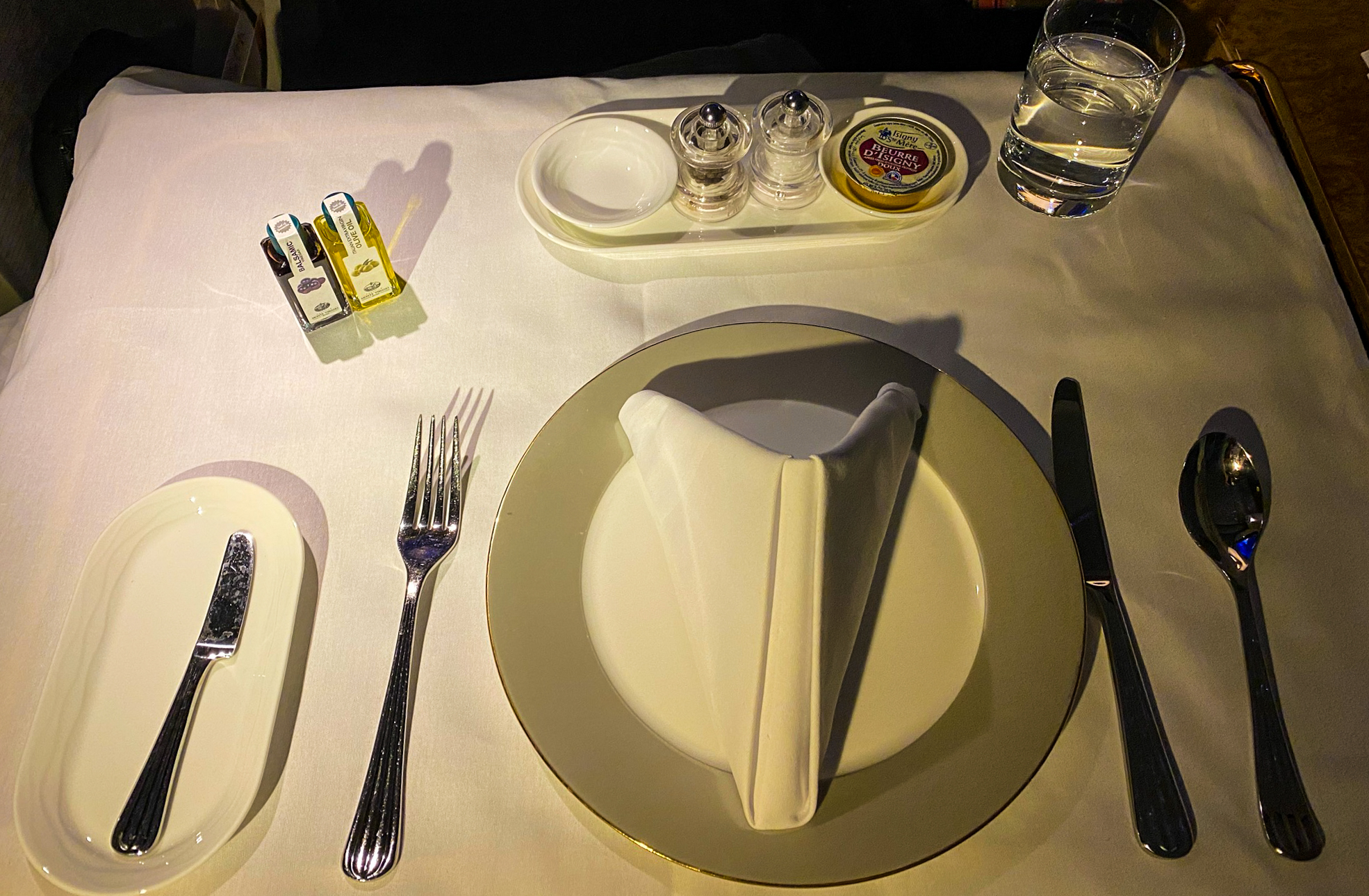 Emirates 777 First Class Table Setting