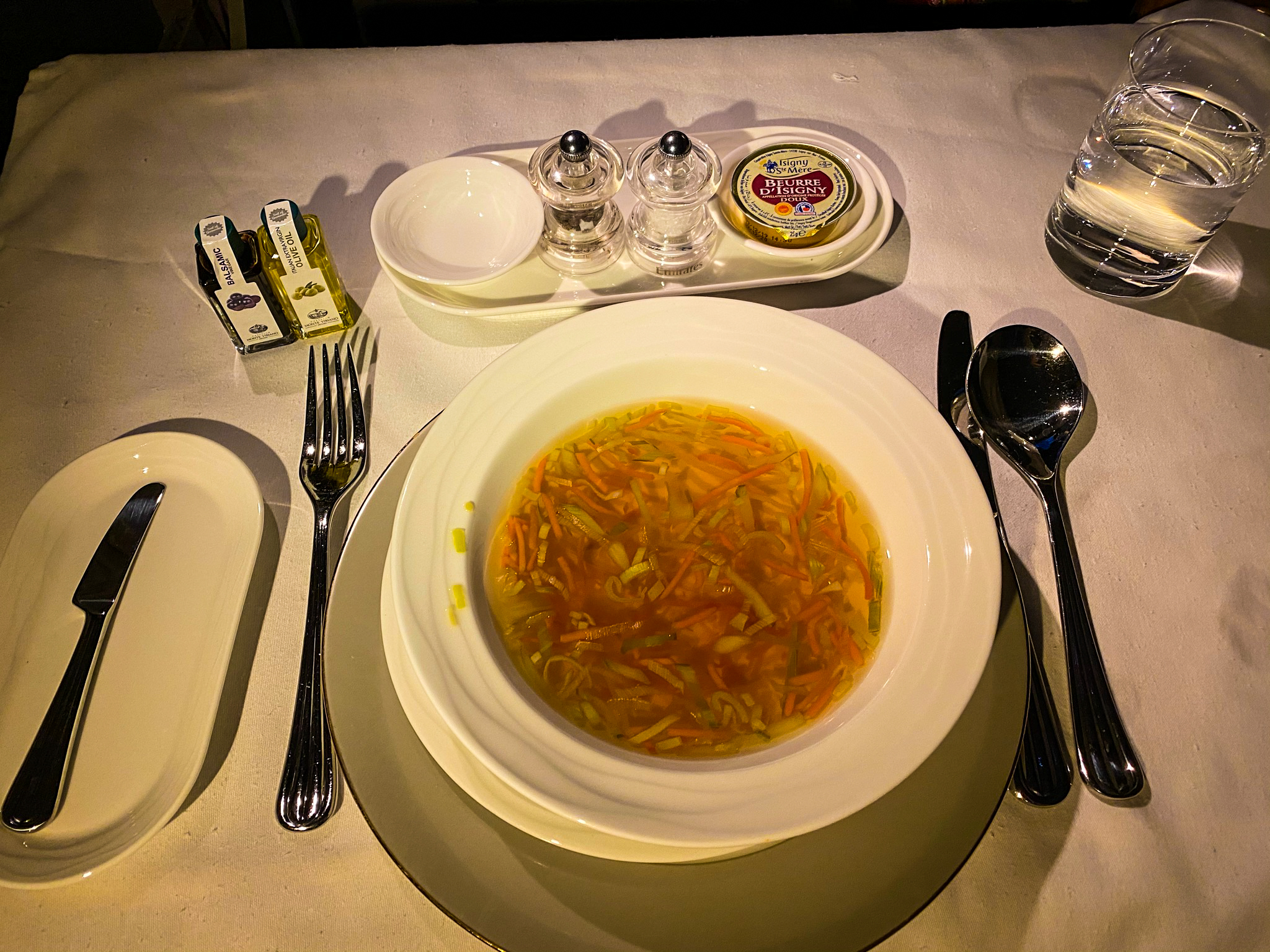 Emirates 777 First Class Tomato Consommé