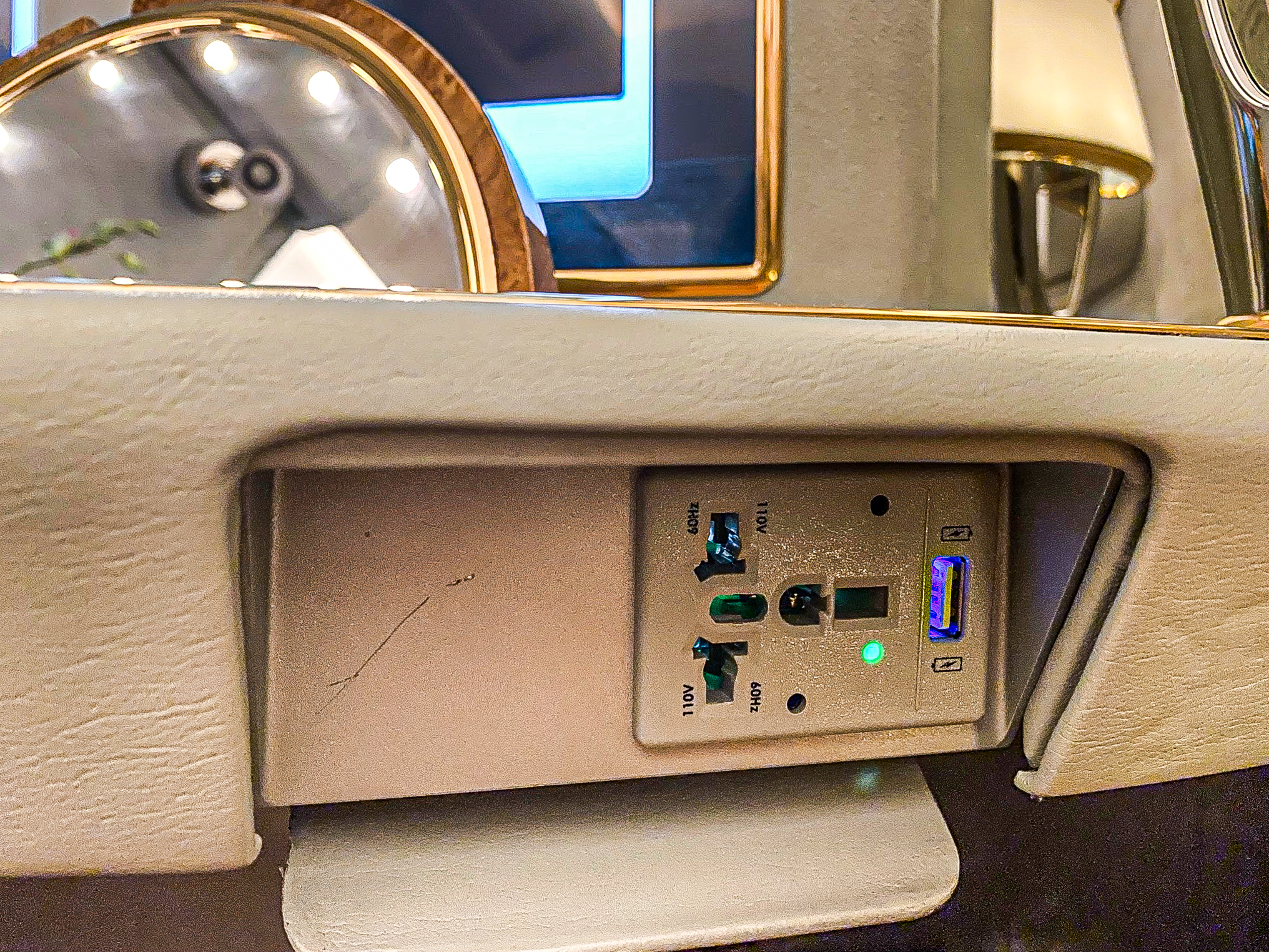 Emirates 777 First Class Universal Power Outlet