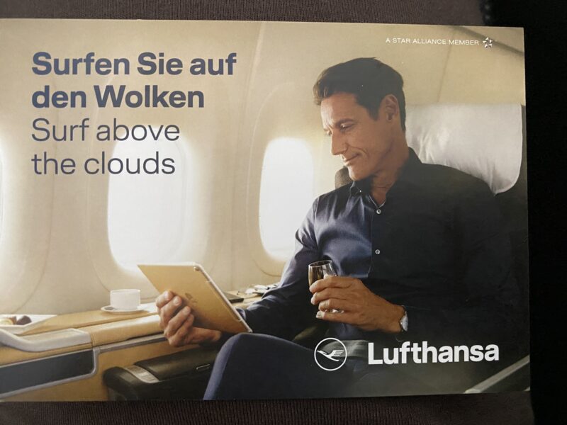 Lufthansa 747-8 First Class Wi Fi Card
