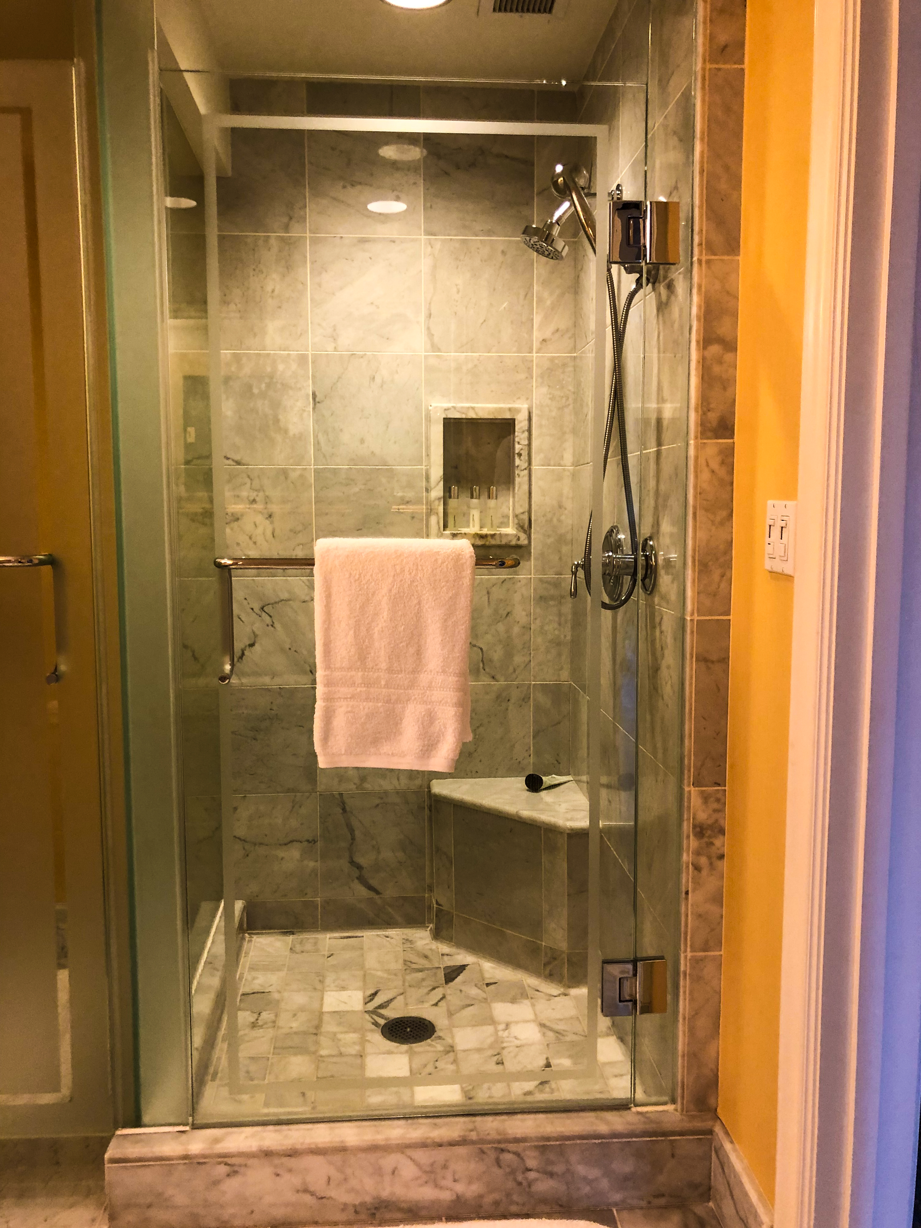 Four Seasons Hotel Westlake Village deluxe king room shower