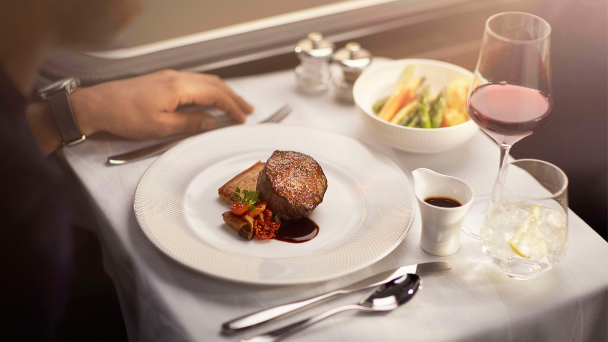 British Airways first class dining