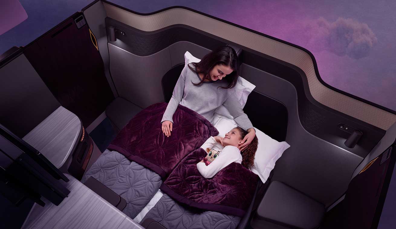 Qatar Airways QSuites double beds