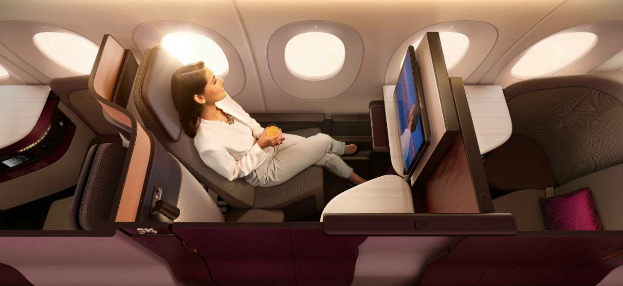 Qatar Airways QSuites window seat