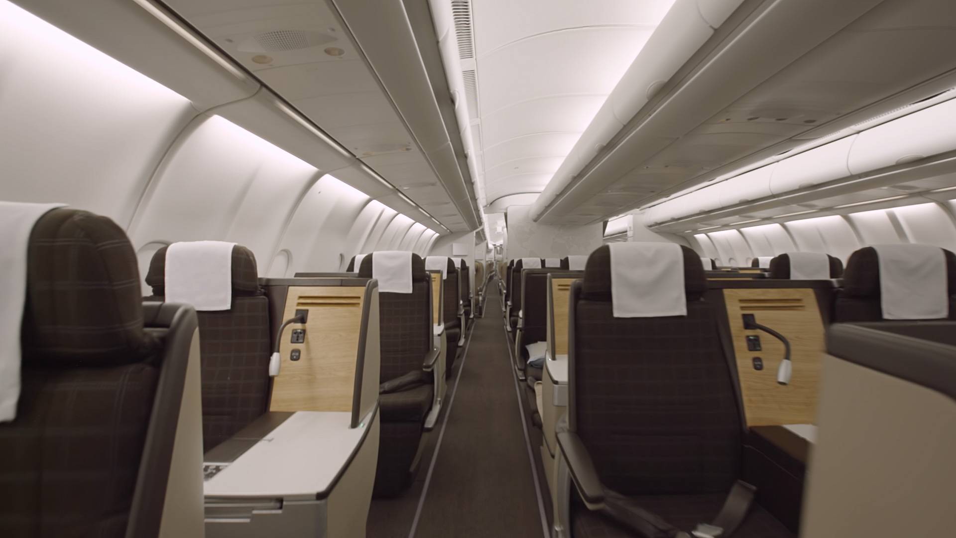 Swiss Air business class cabin