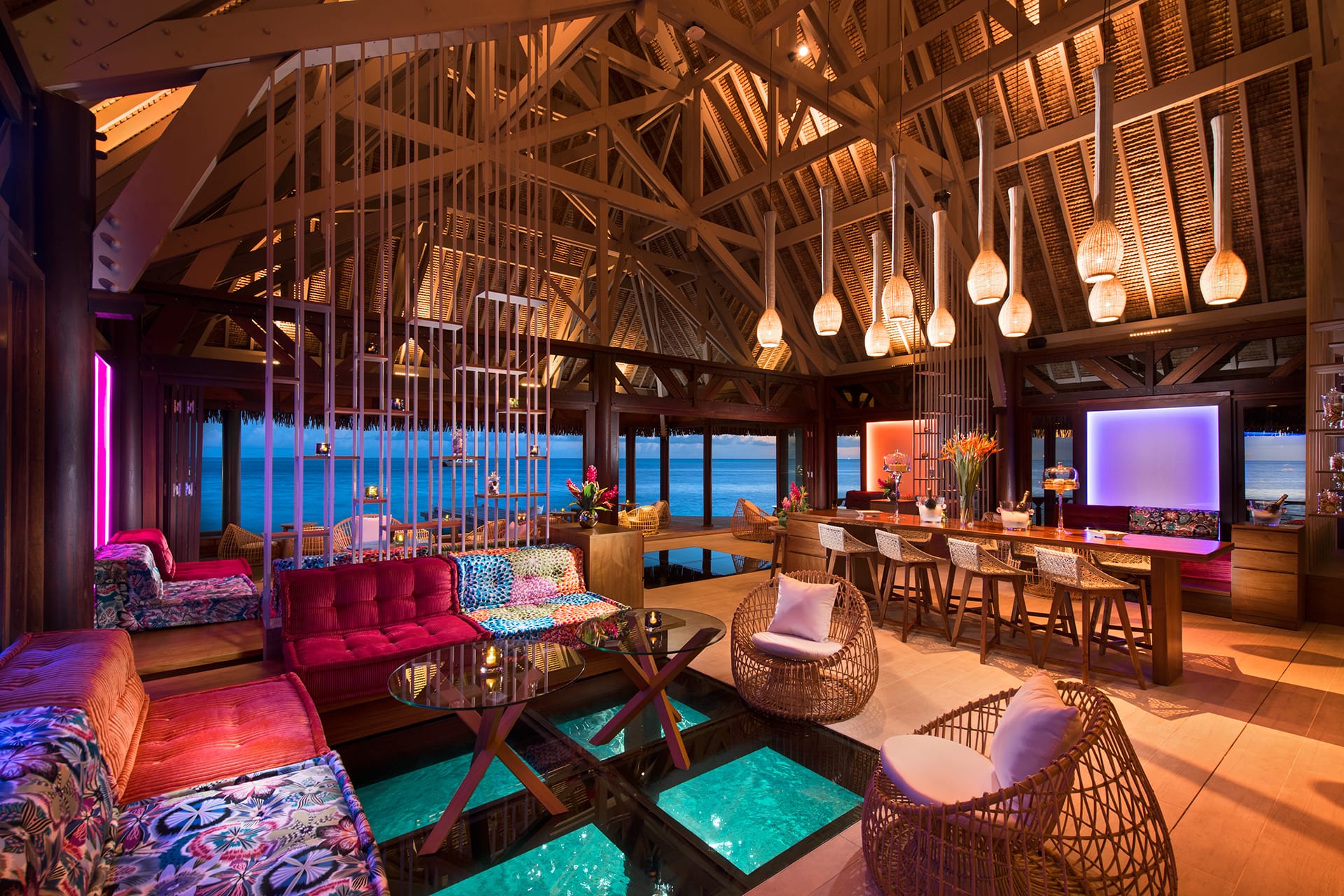 Upa Upa Lounge Bar at the Conrad Bora Bora Nui