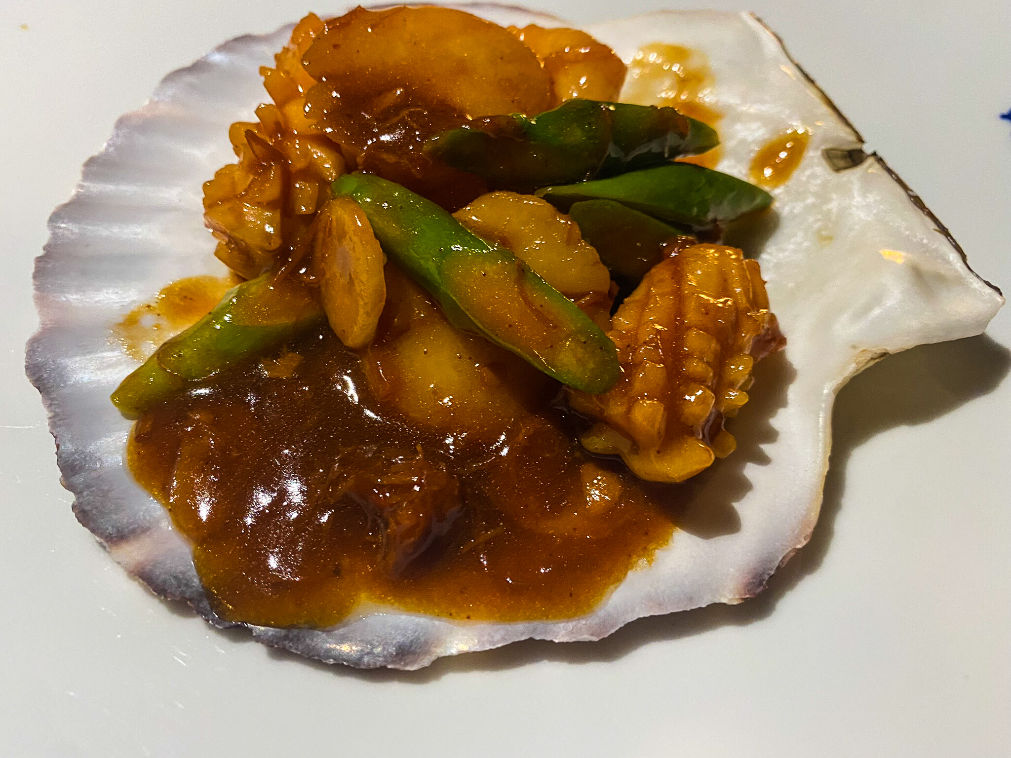 Waldorf Astoria Maldives Ithaafushi Li Long stir-fried mixed seafood with asparagus in XO sauce
