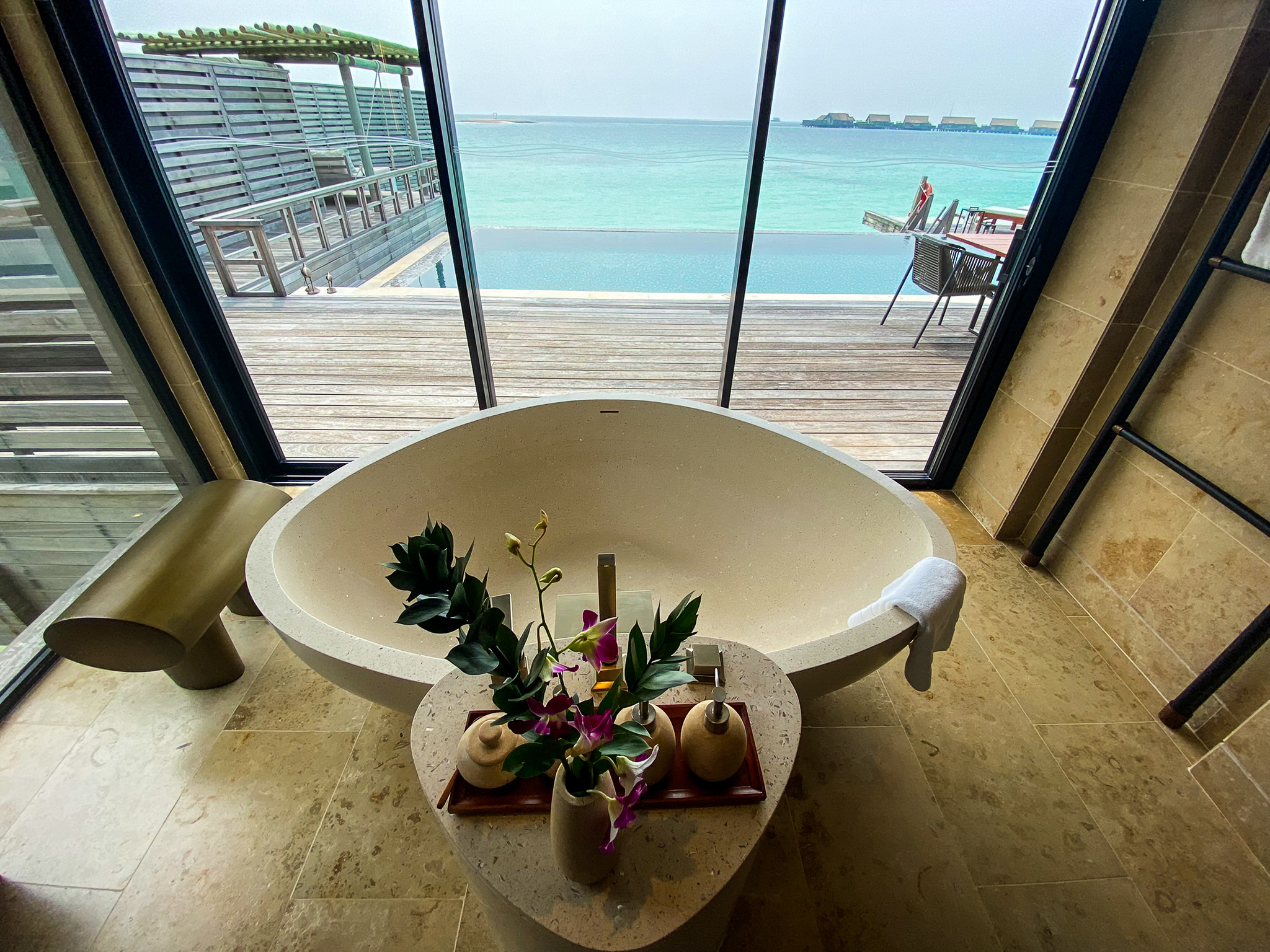 Waldorf Astoria Maldives Ithaafushi king reef villa deep soaking bathtub