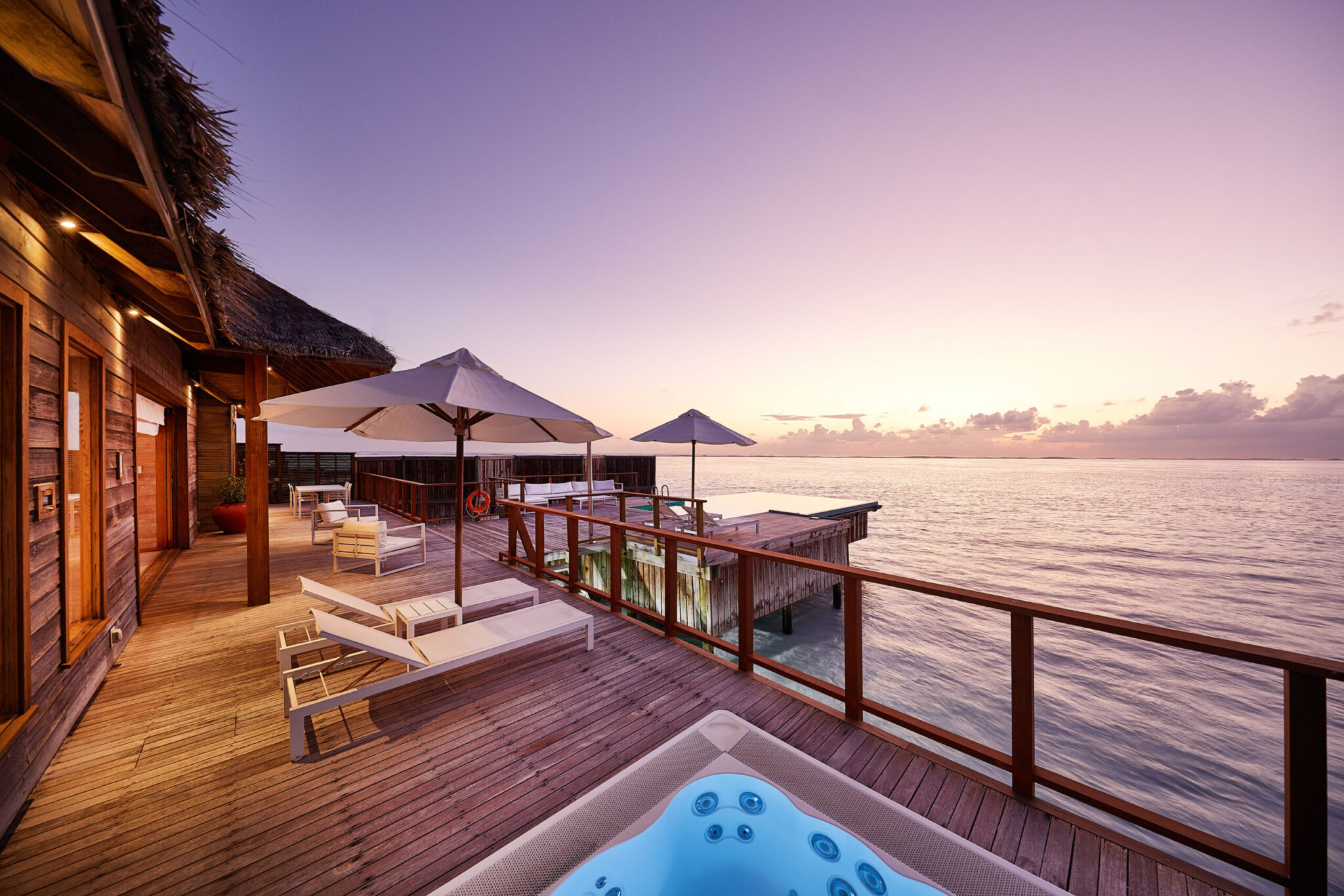 Conrad Maldives Sunset Water Villa Deck