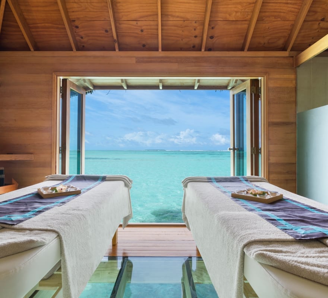 Conrad Maldives Rangali Island Over-water Spa Couples Treatment Room