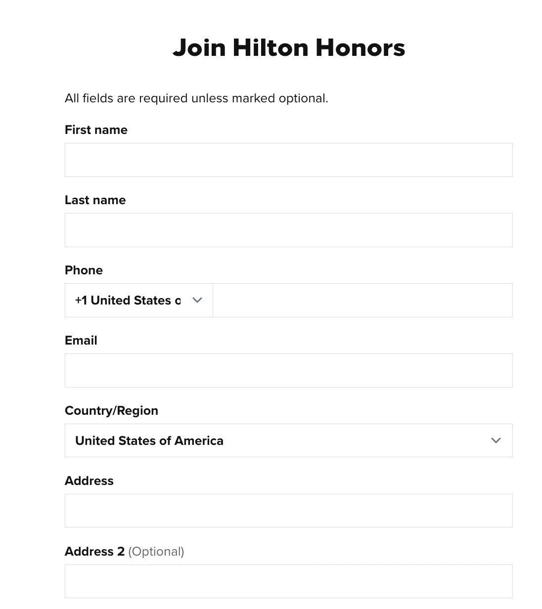 Hilton Honors Sign Up
