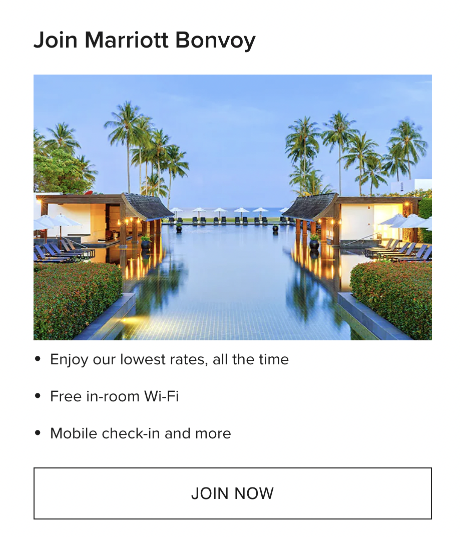 Marriott Bonvoy Sign Up Page