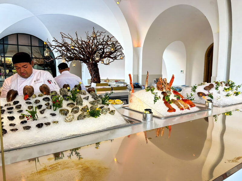 Arbol raw seafood display