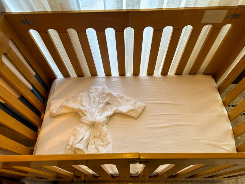 Las Ventanas al Paraiso oceanview junior suite crib and baby bathrobe