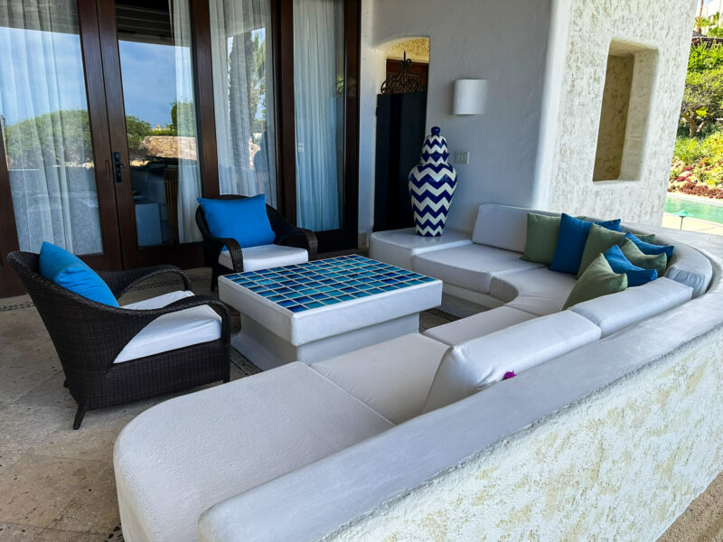 Las Ventanas al Paraiso oceanview junior suite outdoor terrace furniture