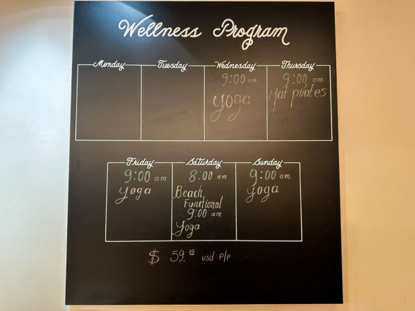 Las Ventanas al Paraiso wellness class schedule