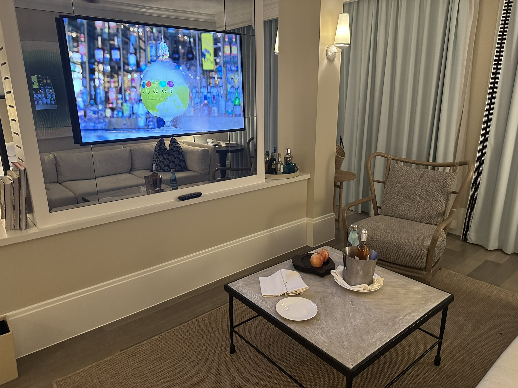 Rosewood Baha Mar Ocean View Studio Suite living area television