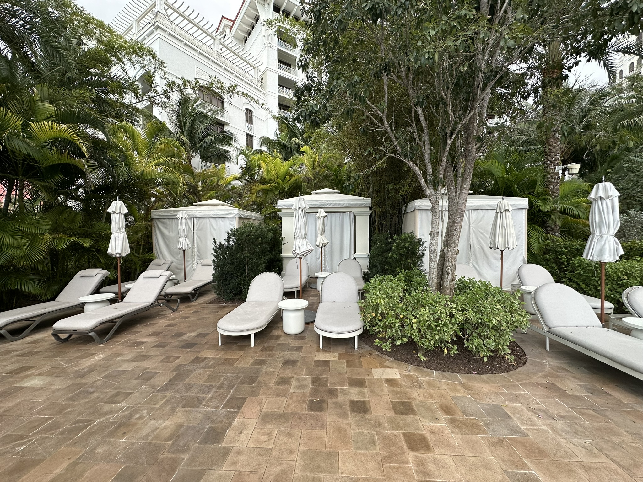 Rosewood Baha Mar sunloungers and cabanas